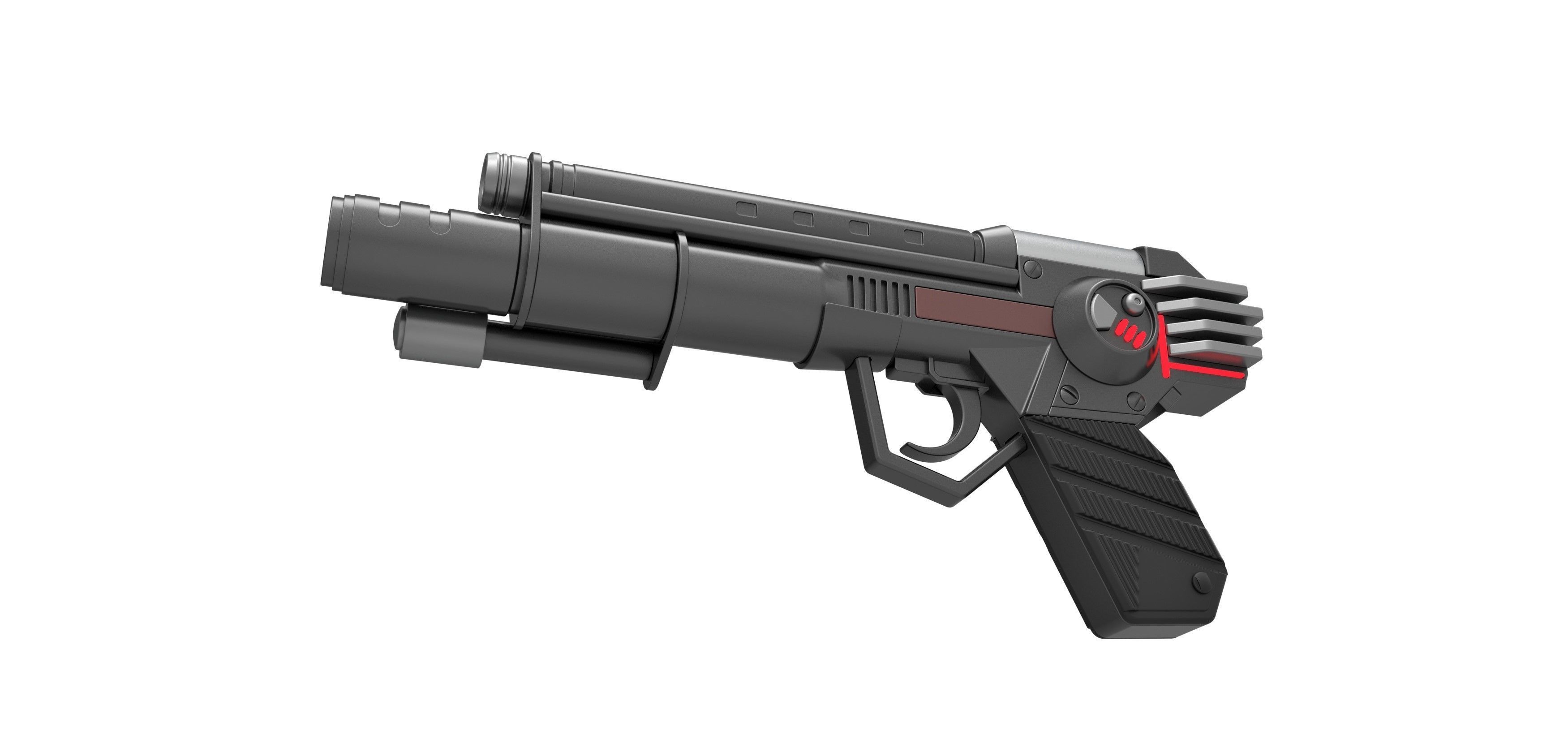 Skeletor trooper pistol from Masters of the Universe 1987 3D model_2