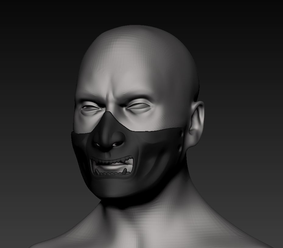Shogun Mask 3rd SubDiv 3D print model_1