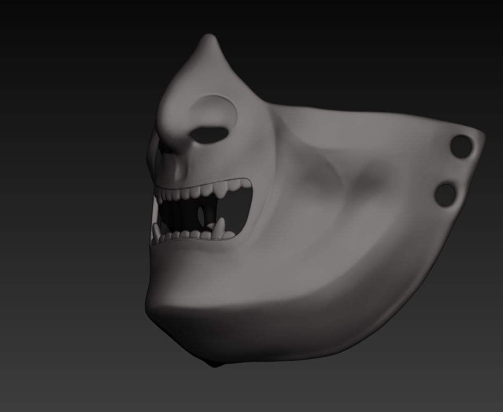 Shogun Mask 3rd SubDiv 3D print model_2