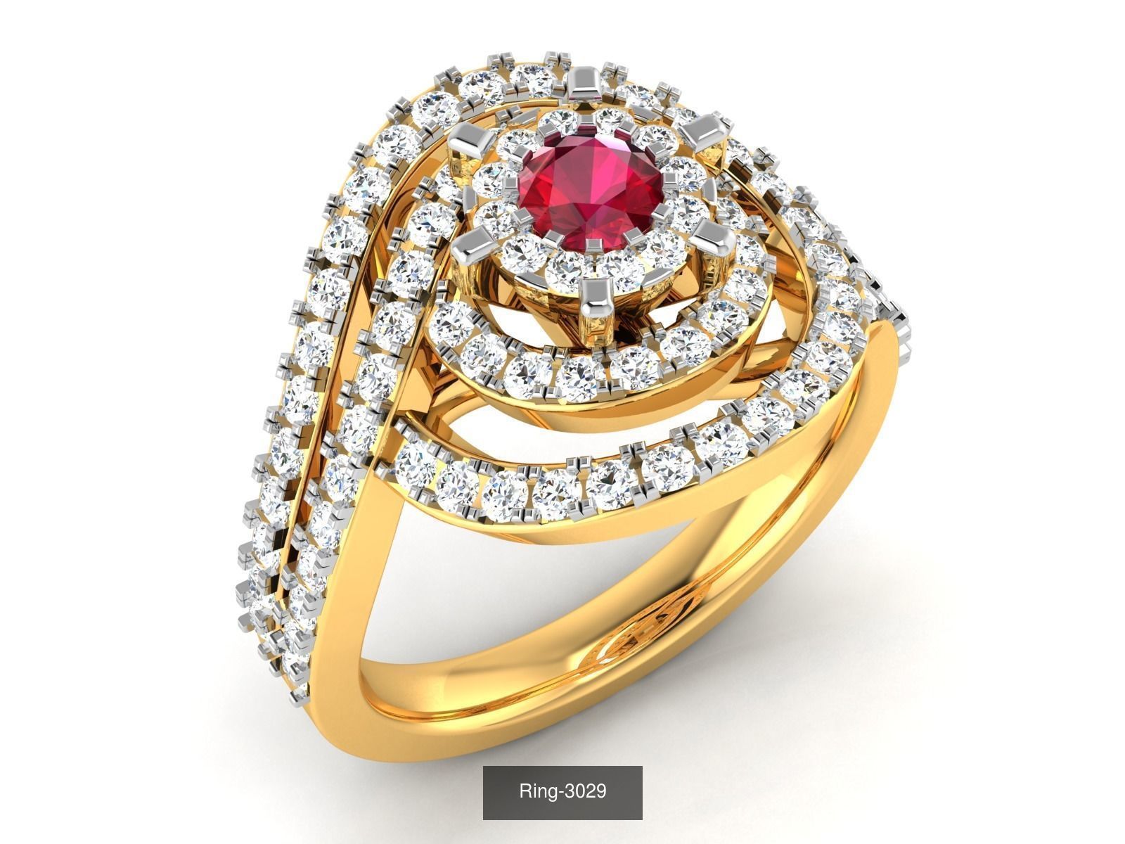 106 Gemstone Rings 3dm renders details 3D Model Collection_17