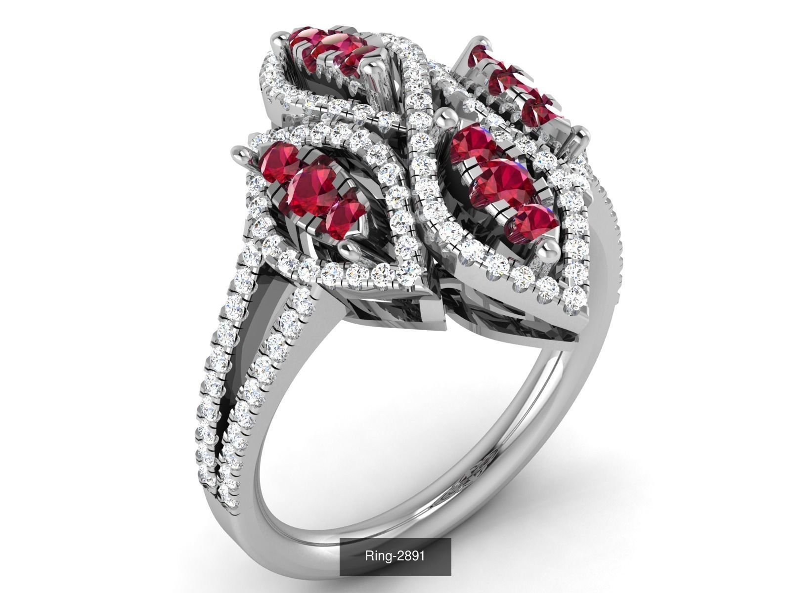 106 Gemstone Rings 3dm renders details 3D Model Collection_32