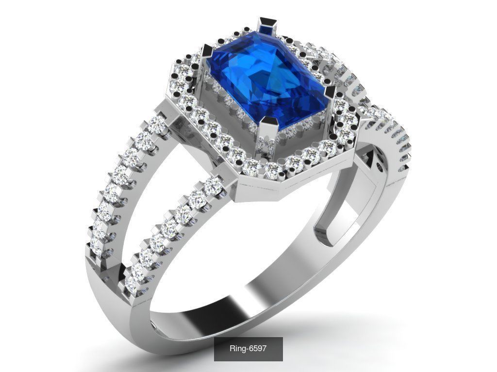 106 Gemstone Rings 3dm renders details 3D Model Collection_97