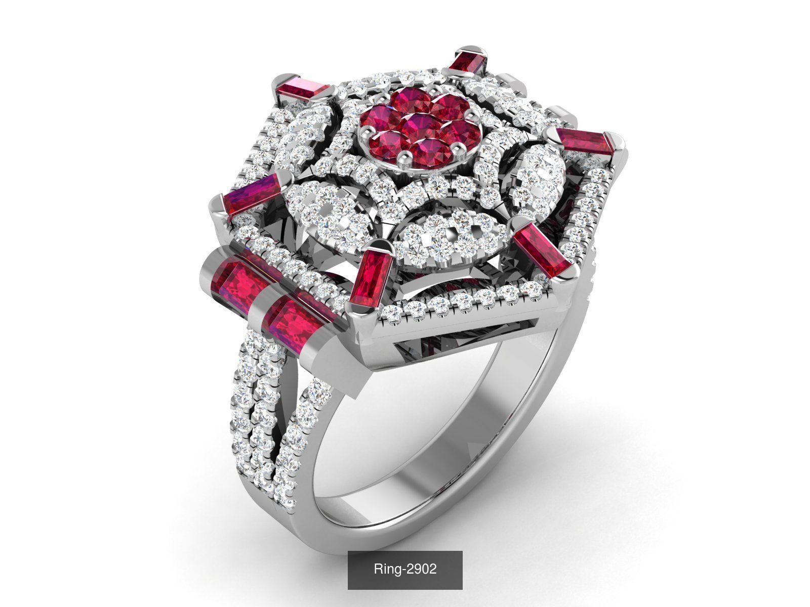 106 Gemstone Rings 3dm renders details 3D Model Collection_29