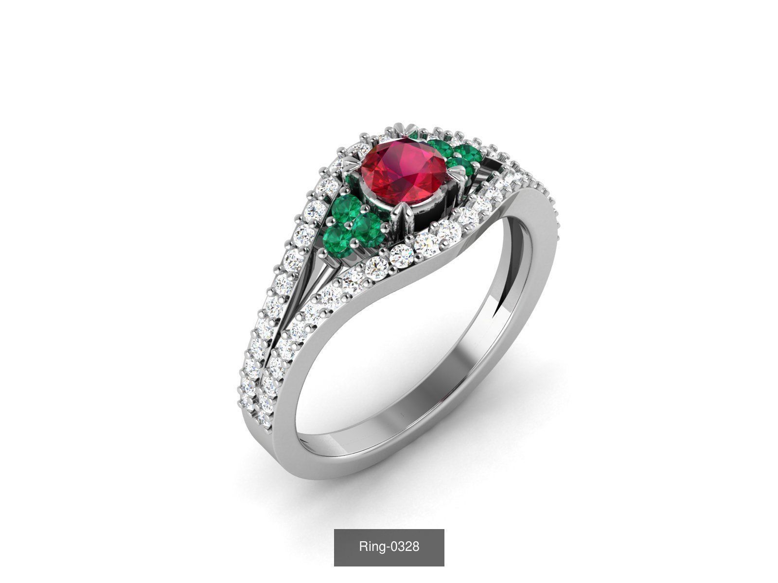 106 Gemstone Rings 3dm renders details 3D Model Collection_43