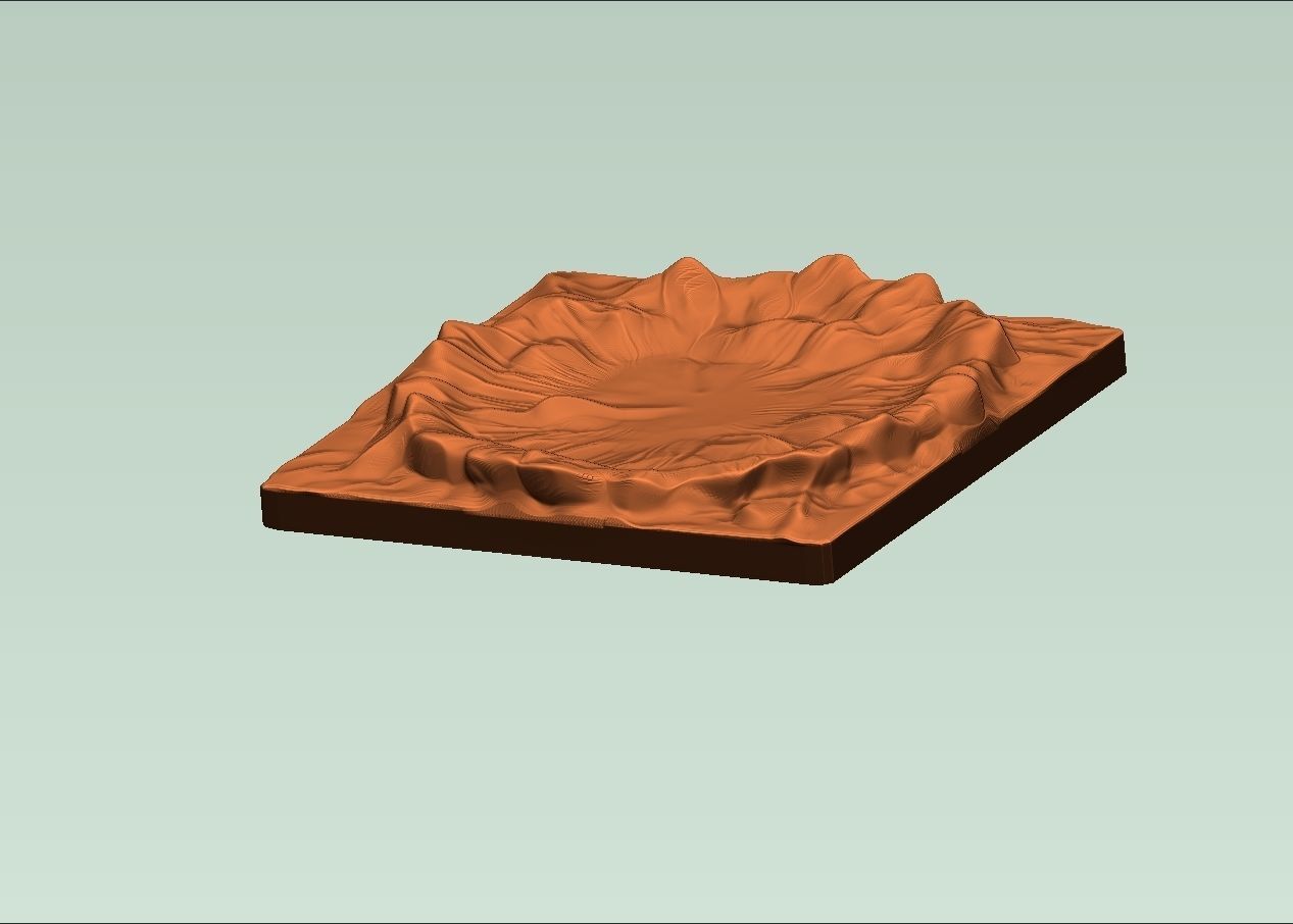 landing crater diorama 3D print model_2