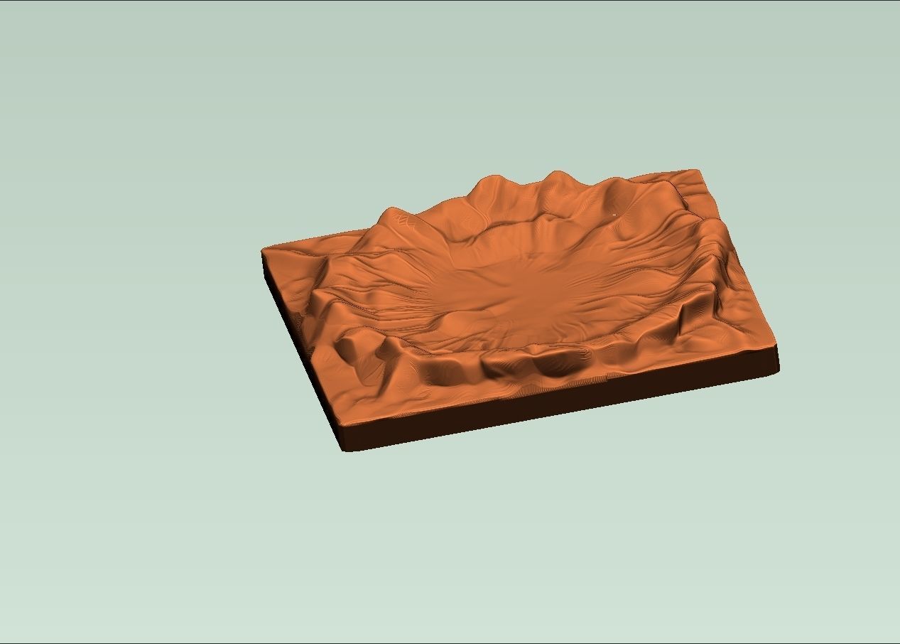 landing crater diorama 3D print model_1