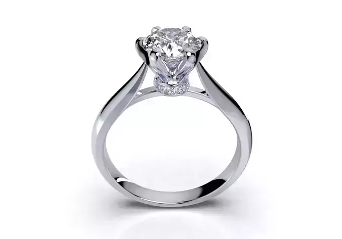 Engagement  Solitaire Ring 3D For Render Animation-CC105