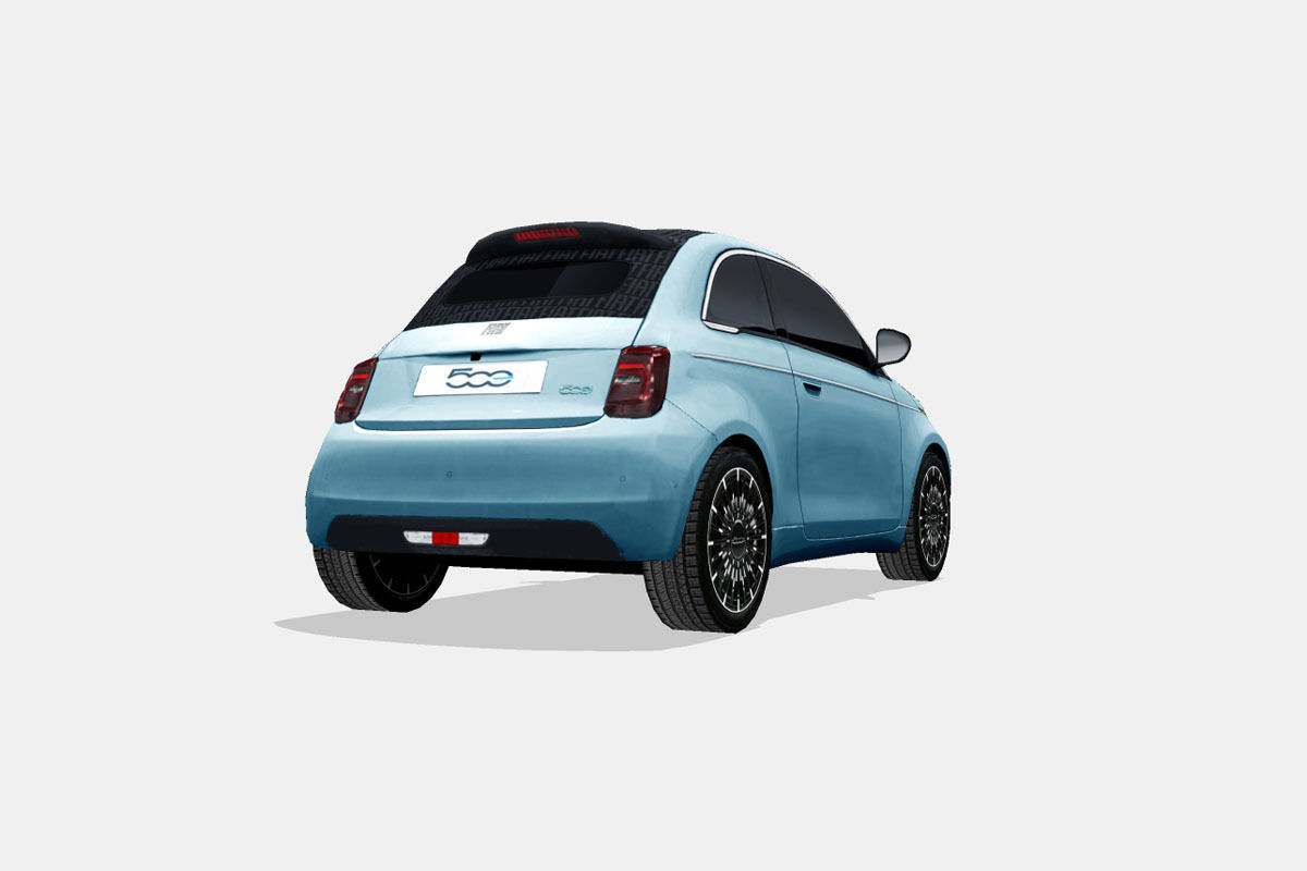 Fiat 500 Cabrio la Prima 2020 Low-poly 3D model_11