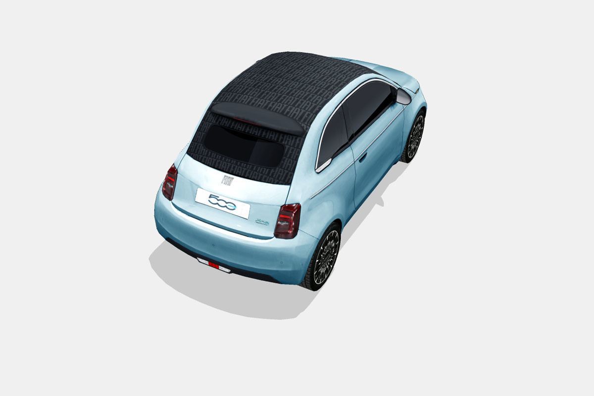 Fiat 500 Cabrio la Prima 2020 Low-poly 3D model_10