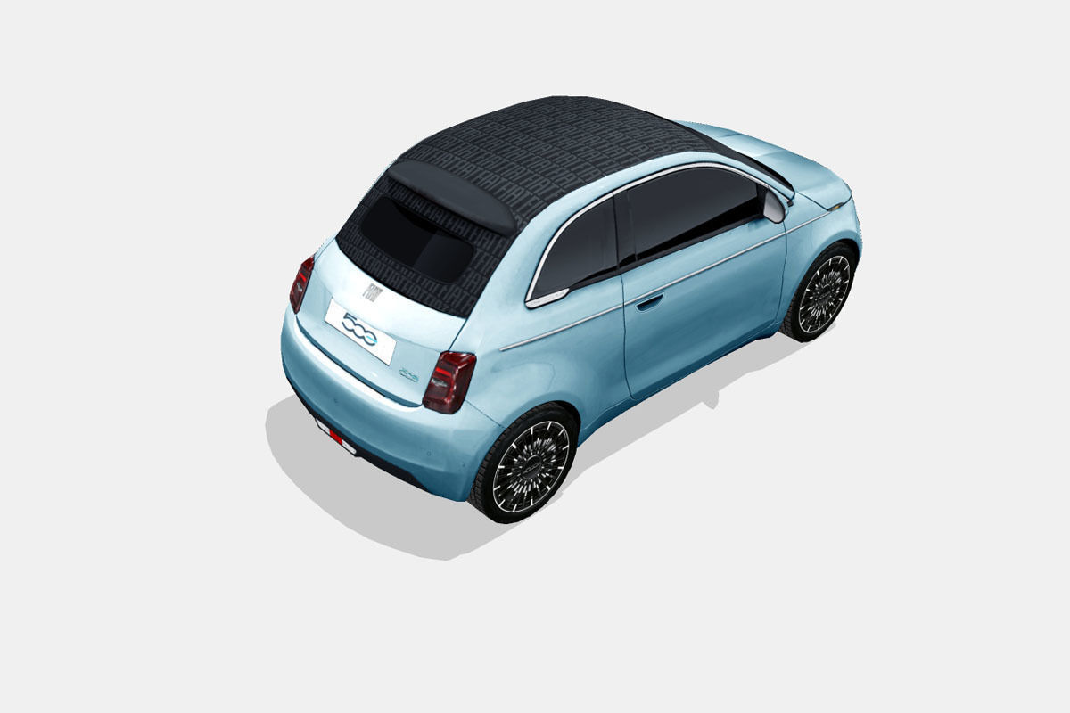 Fiat 500 Cabrio la Prima 2020 Low-poly 3D model_12