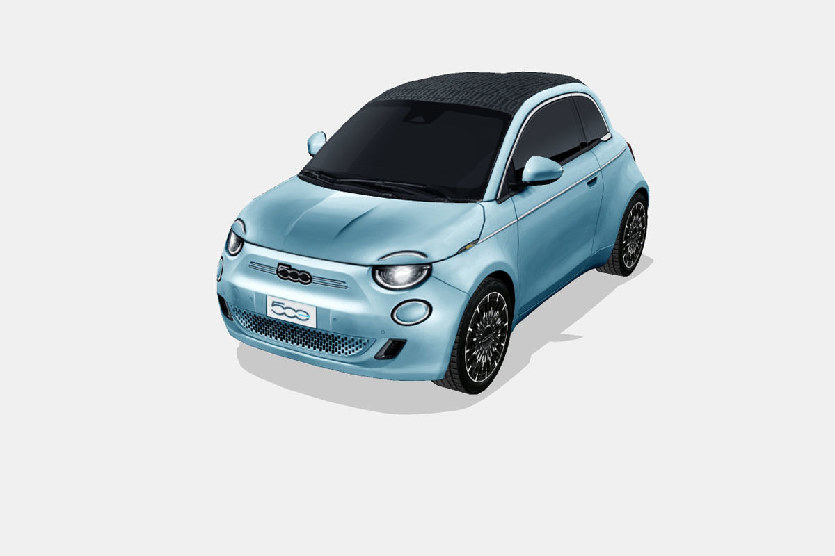 Fiat 500 Cabrio la Prima 2020 Low-poly 3D model_5