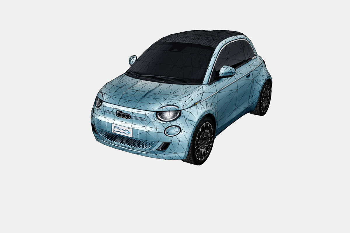 Fiat 500 Cabrio la Prima 2020 Low-poly 3D model_16