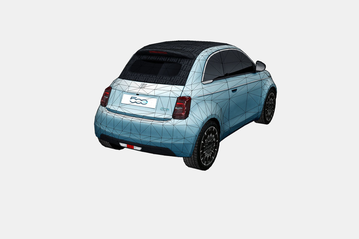 Fiat 500 Cabrio la Prima 2020 Low-poly 3D model_17