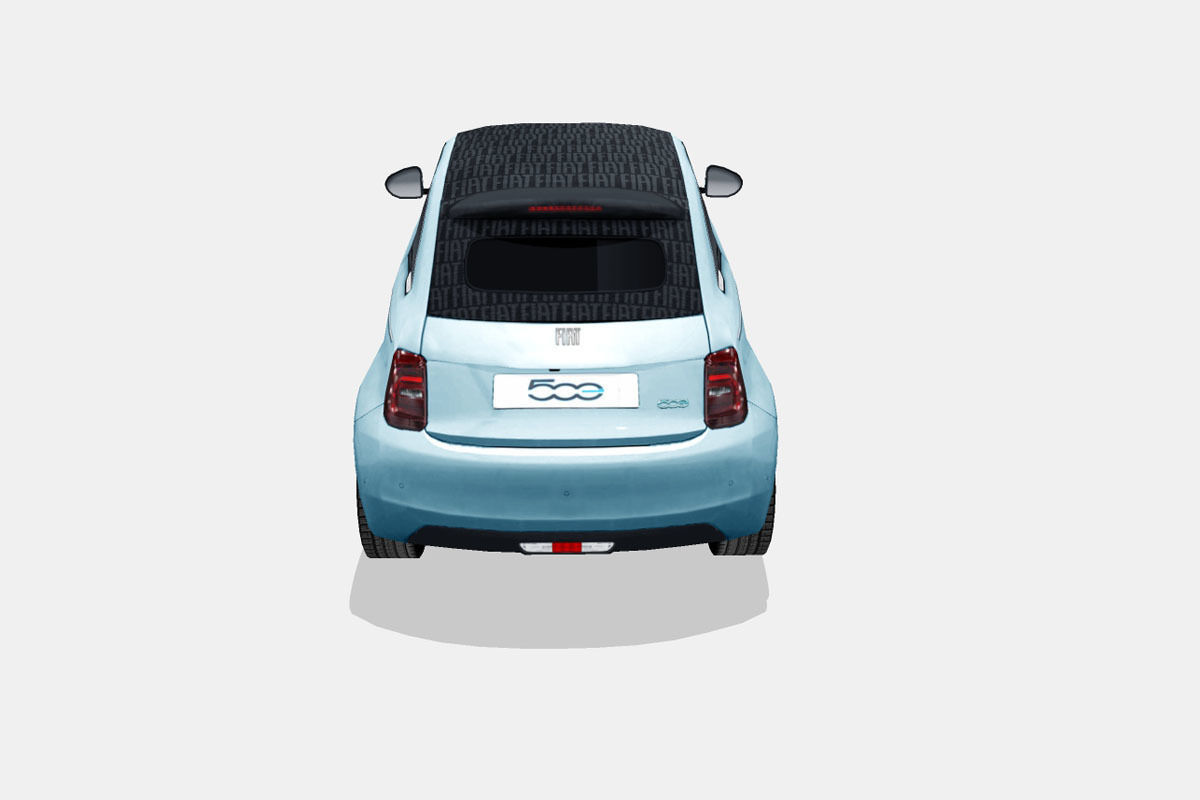 Fiat 500 Cabrio la Prima 2020 Low-poly 3D model_9