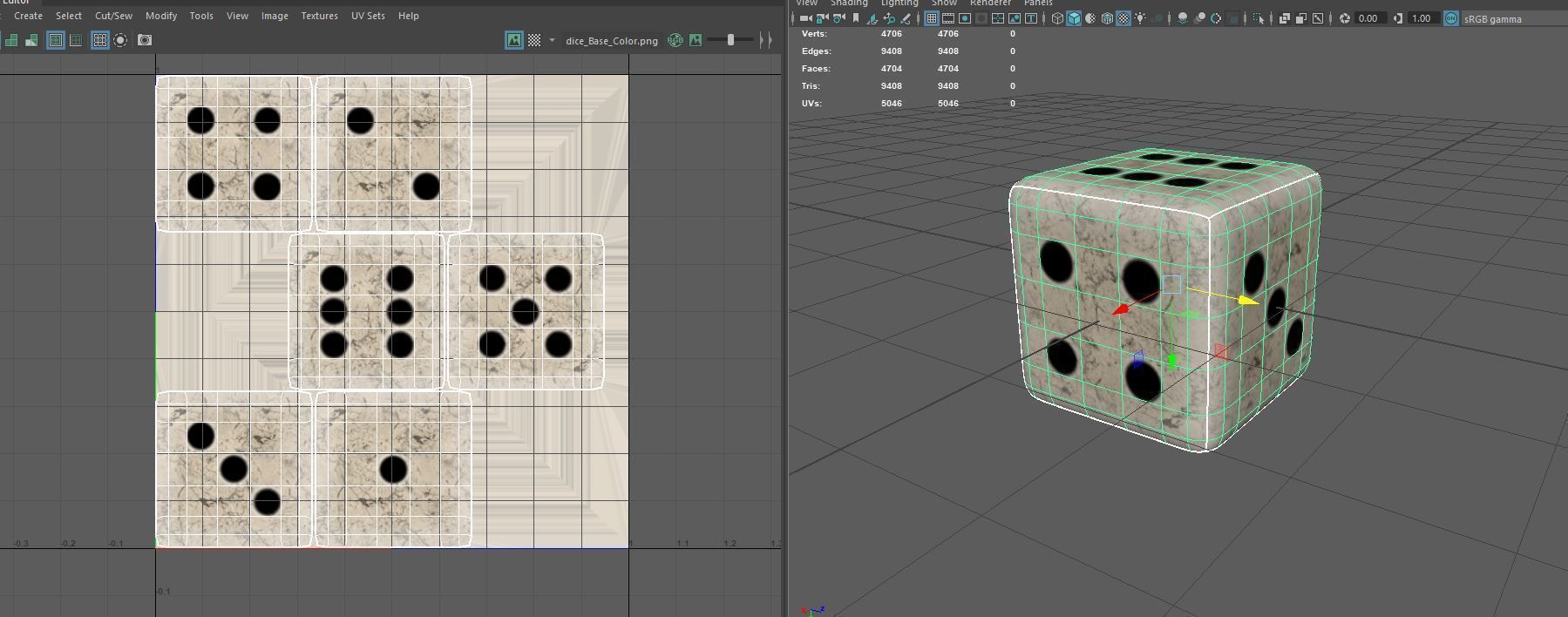 Playing Dice Low-poly 3D model_19