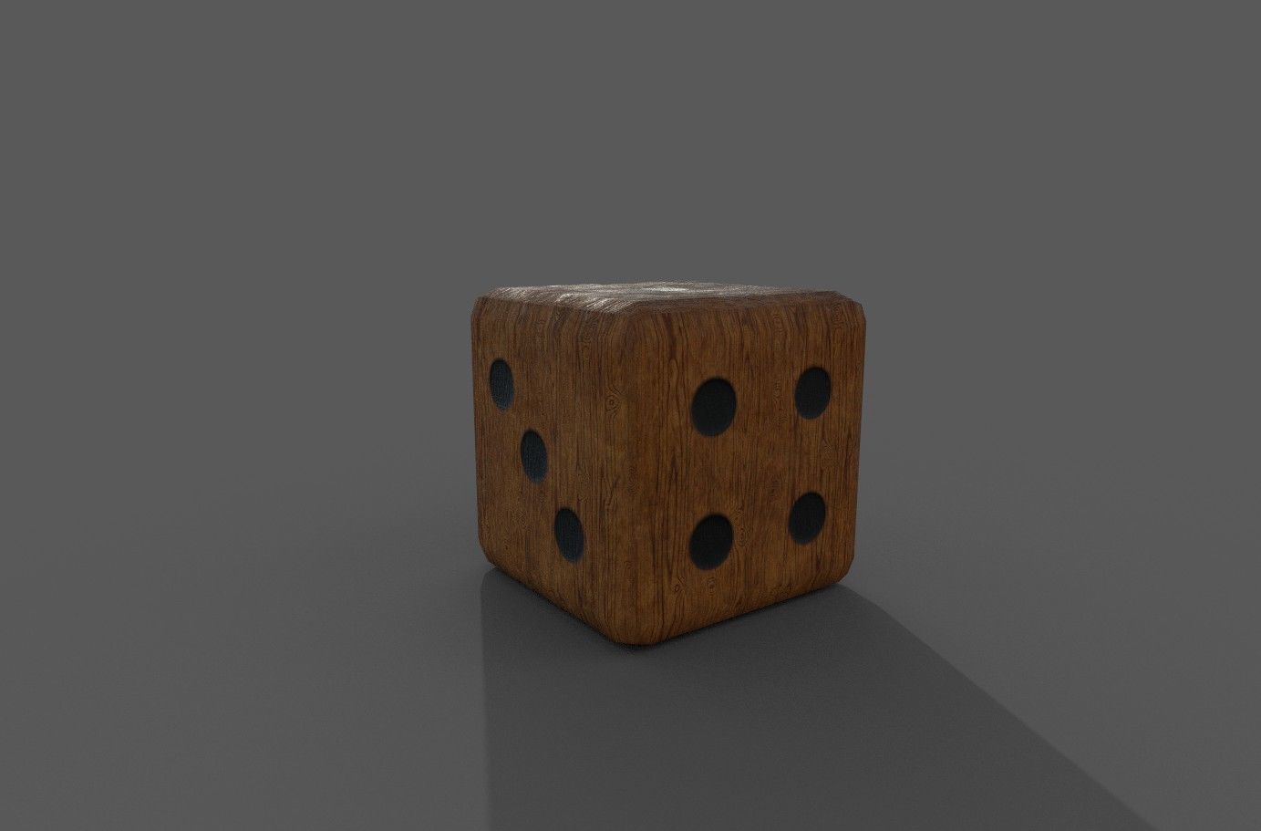 Playing Dice Low-poly 3D model_8