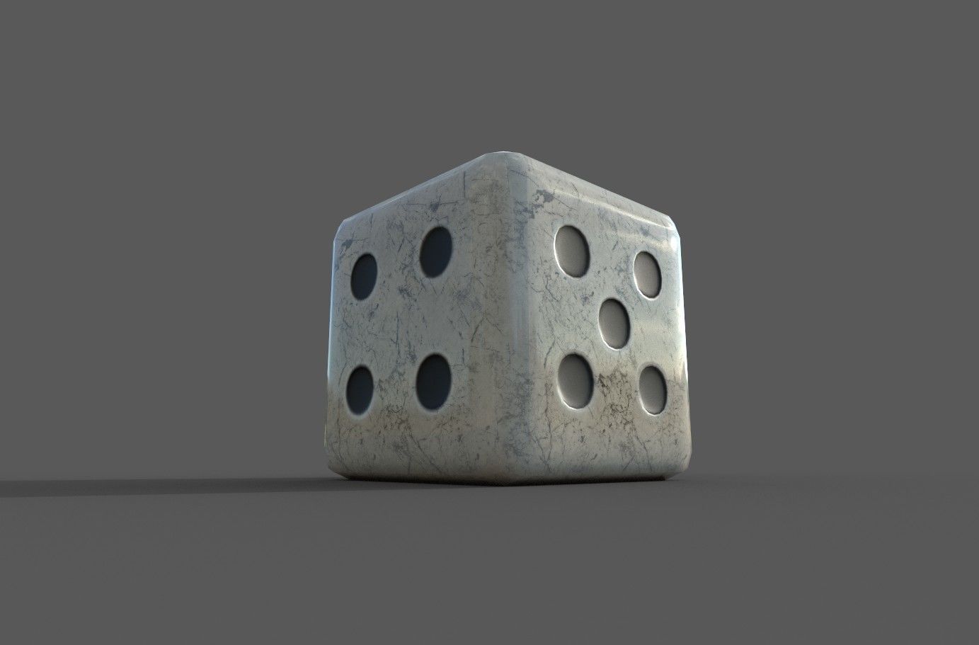 Playing Dice Low-poly 3D model_10