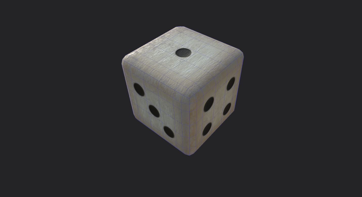 Playing Dice Low-poly 3D model_18