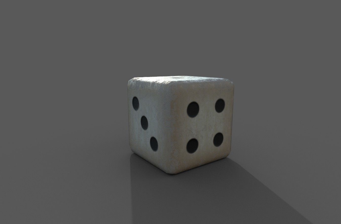 Playing Dice Low-poly 3D model_7