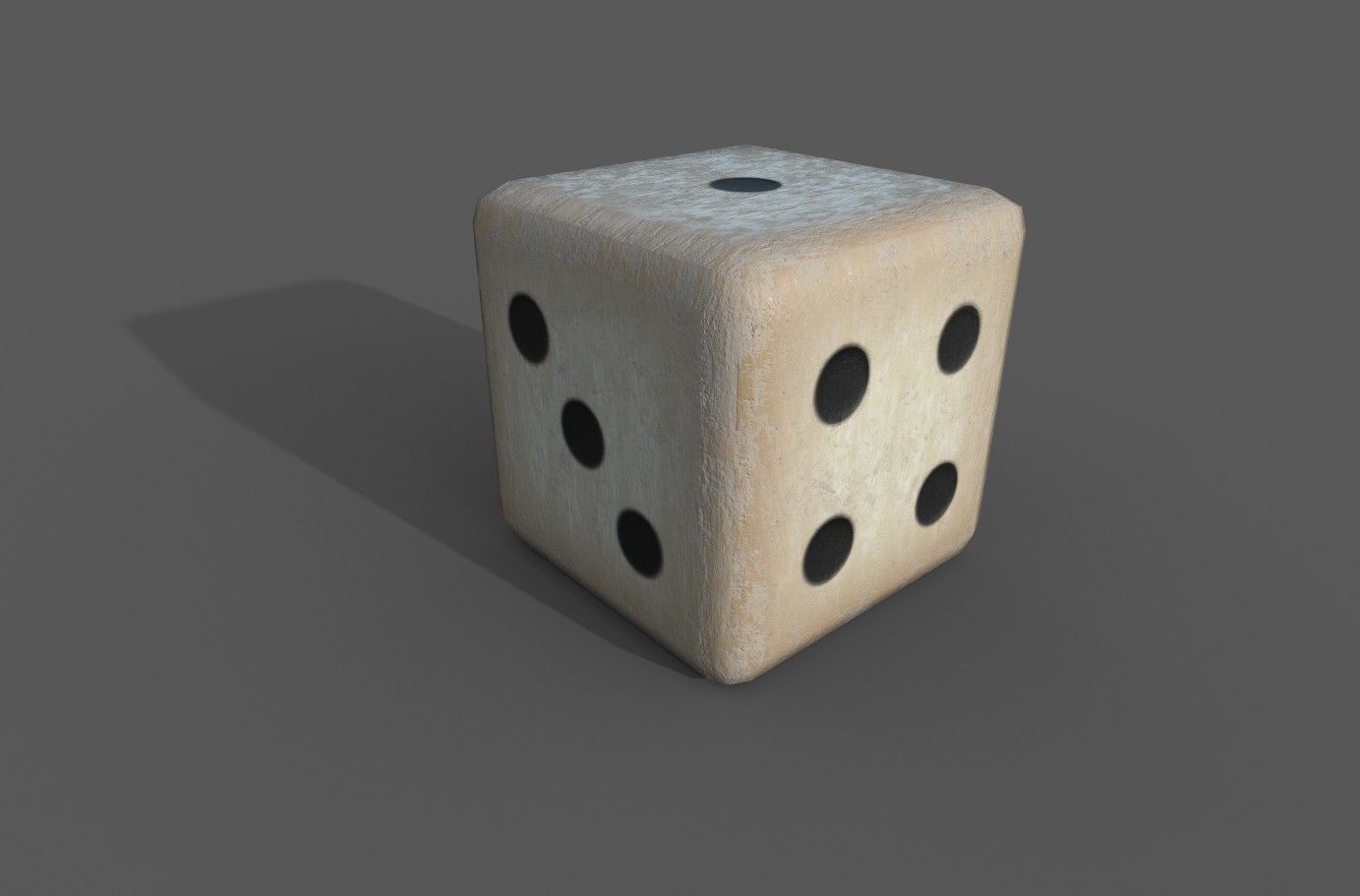 Playing Dice Low-poly 3D model_1