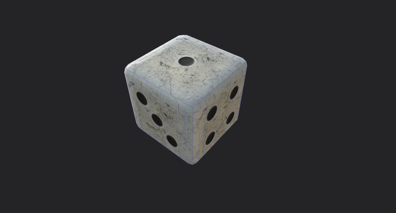Playing Dice Low-poly 3D model_16