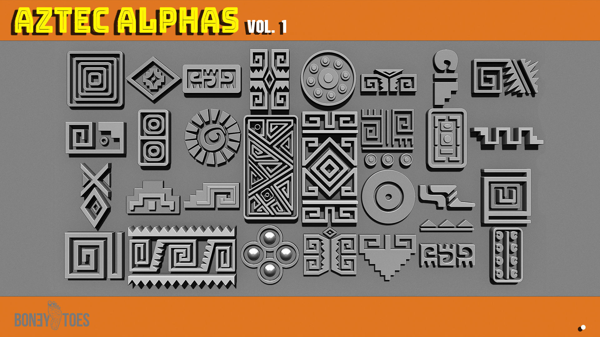Aztec ALPHA BRUSHES Volume 1 3D model_1