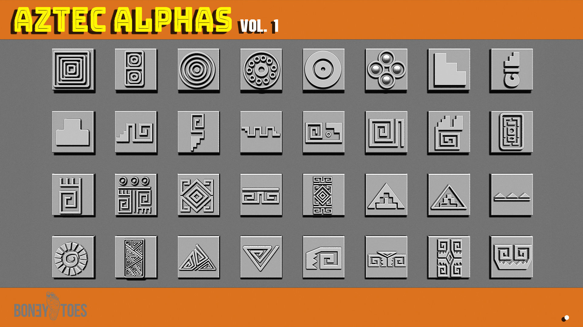 Aztec ALPHA BRUSHES Volume 1 3D model_3