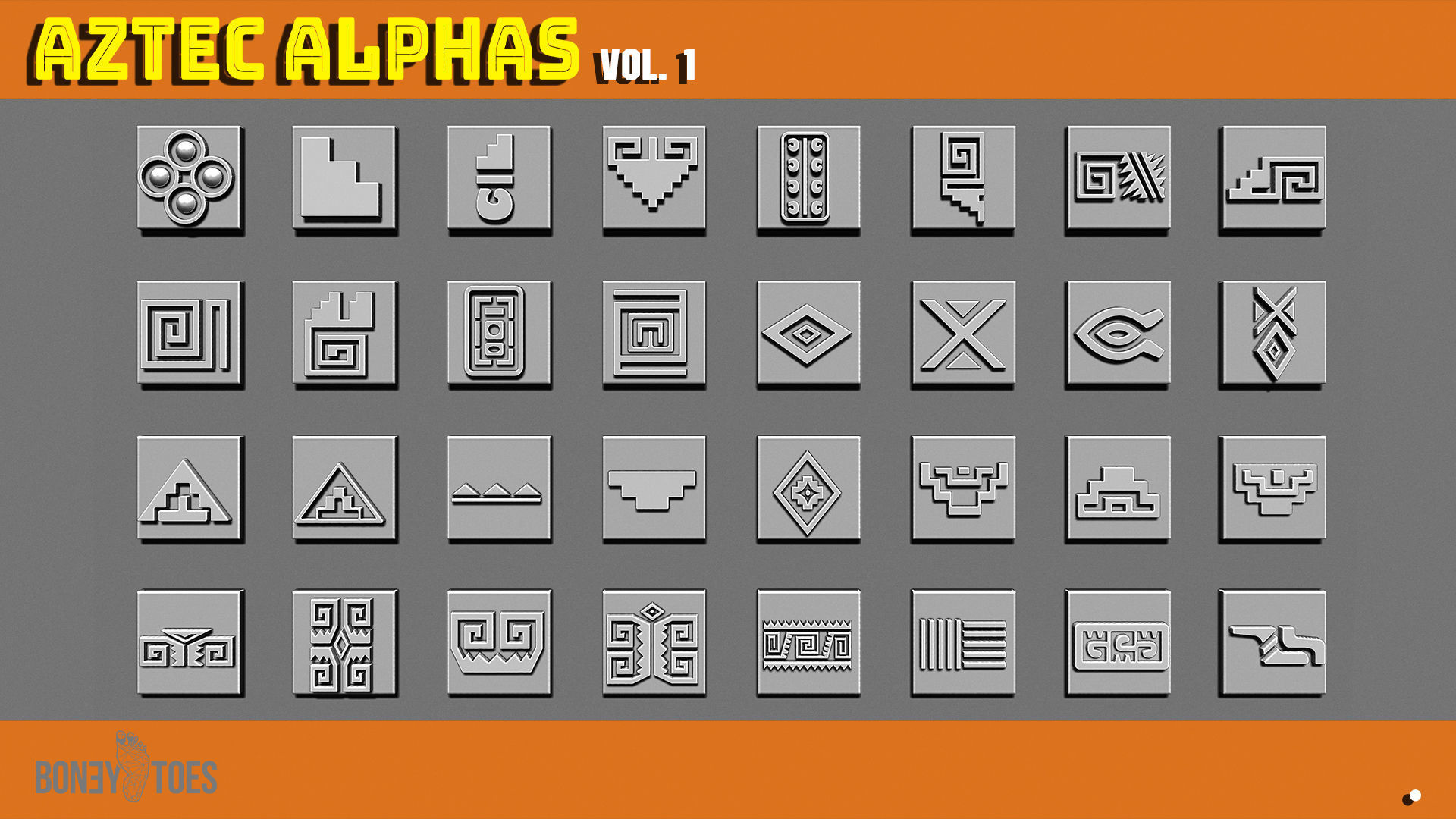 Aztec ALPHA BRUSHES Volume 1 3D model_5