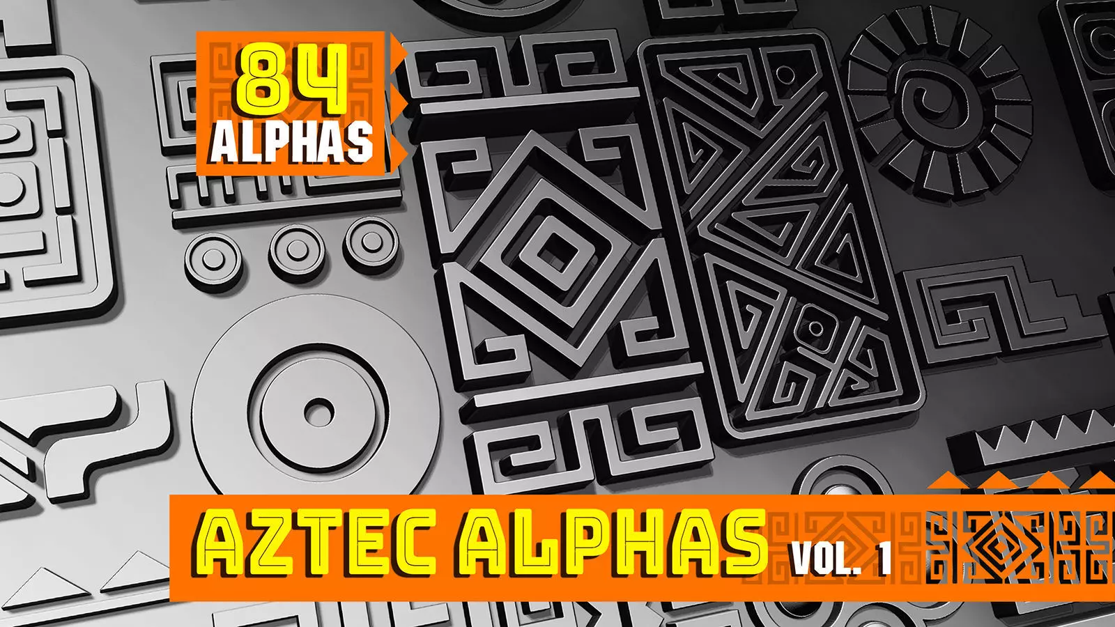 Aztec ALPHA BRUSHES Volume 1 3D model_0