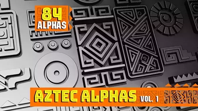 Aztec ALPHA BRUSHES Volume 1 3D model