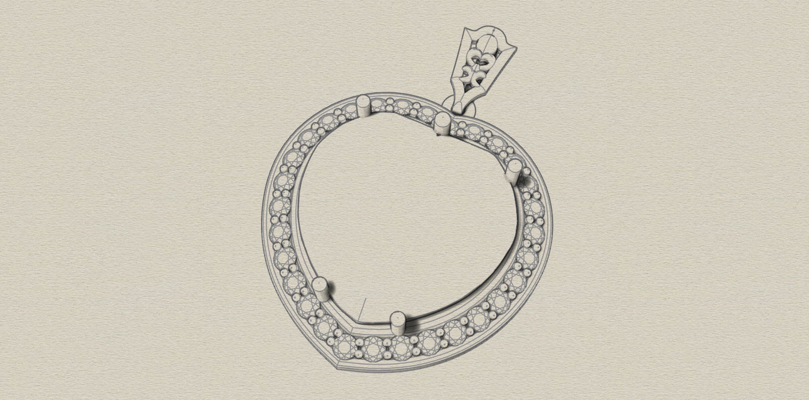 Heart Pendant 3D print model_3