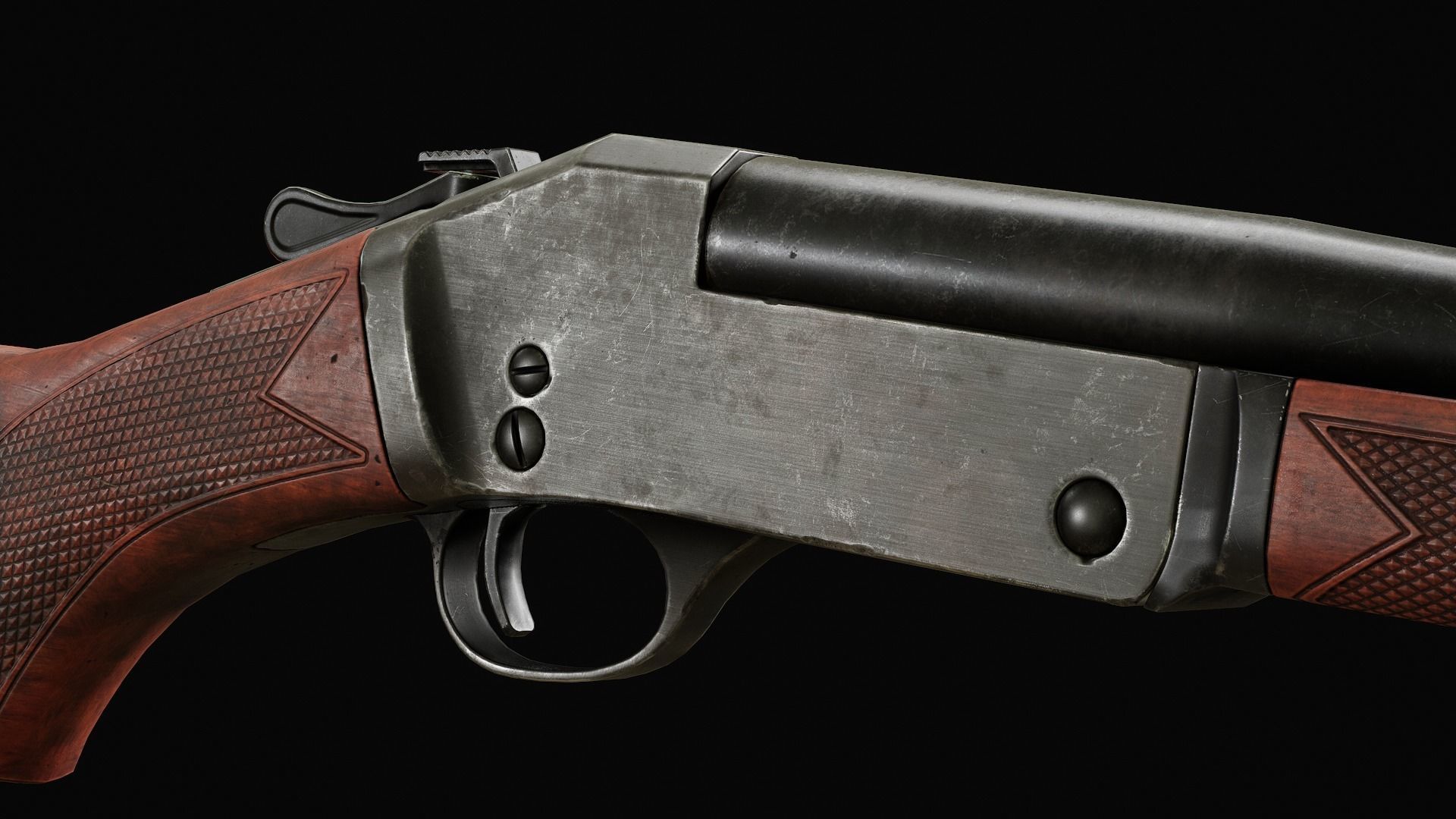 PBR Henry Single Shot Shotgun Low-poly 3D model_5