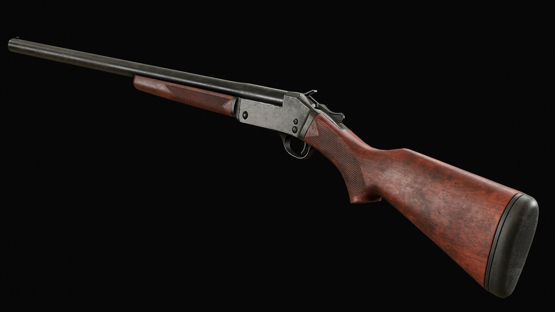 PBR Henry Single Shot Shotgun Low-poly 3D model_2