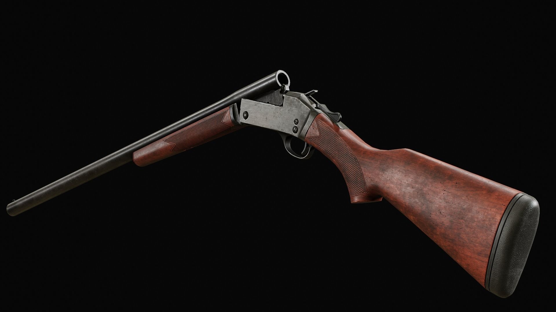 PBR Henry Single Shot Shotgun Low-poly 3D model_3