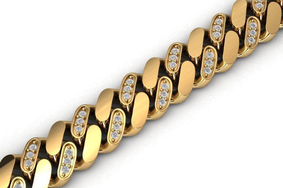 12MM MIAMI CUBAN LINK CHAIN DIAMOND 3D print model_1