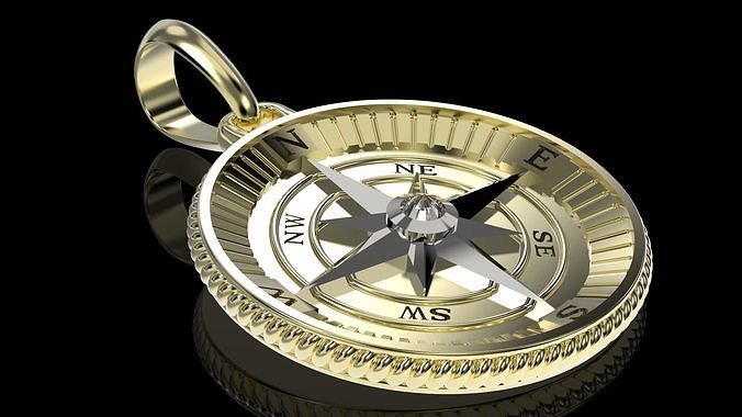 Nautical Star Compass Pendant 3D print model