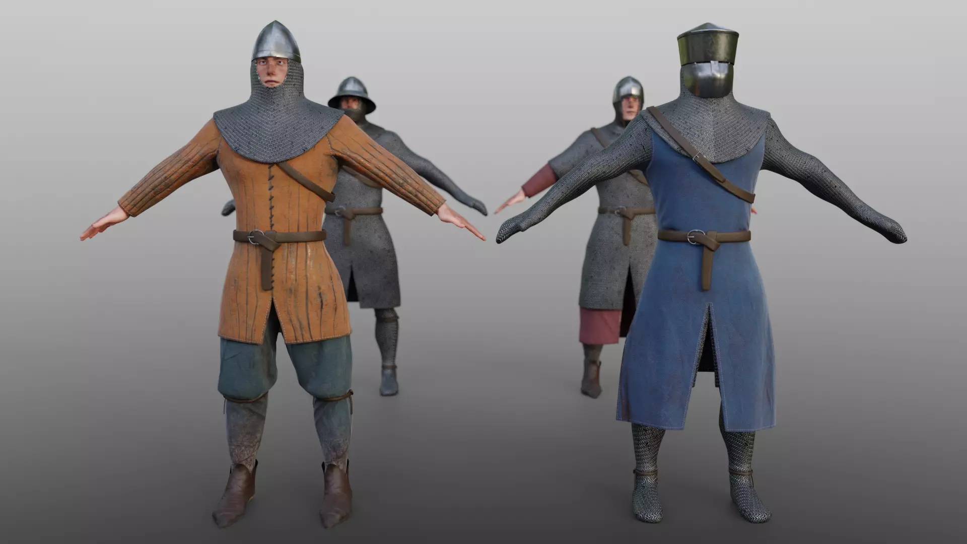 12th Century Infantry Arms and Armours Low-poly 3D model