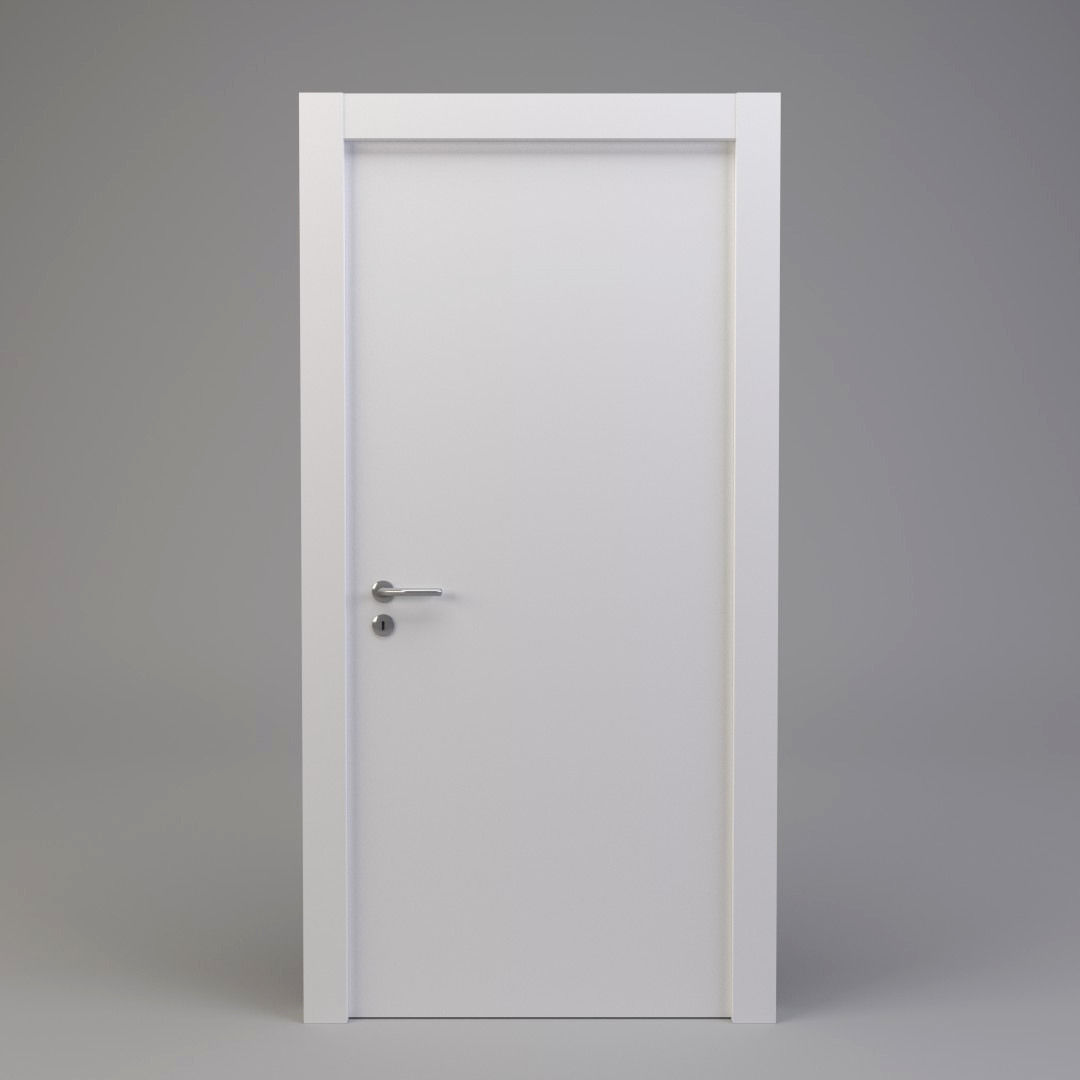 White Door 3D model_3