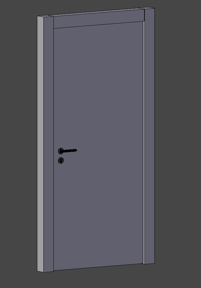 White Door 3D model_5