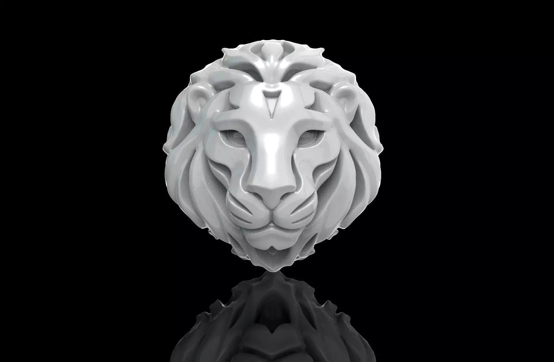 Lion Face 3D print model_0