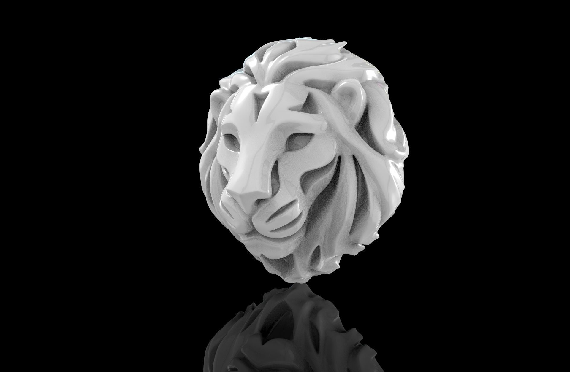 Lion Face 3D print model_1