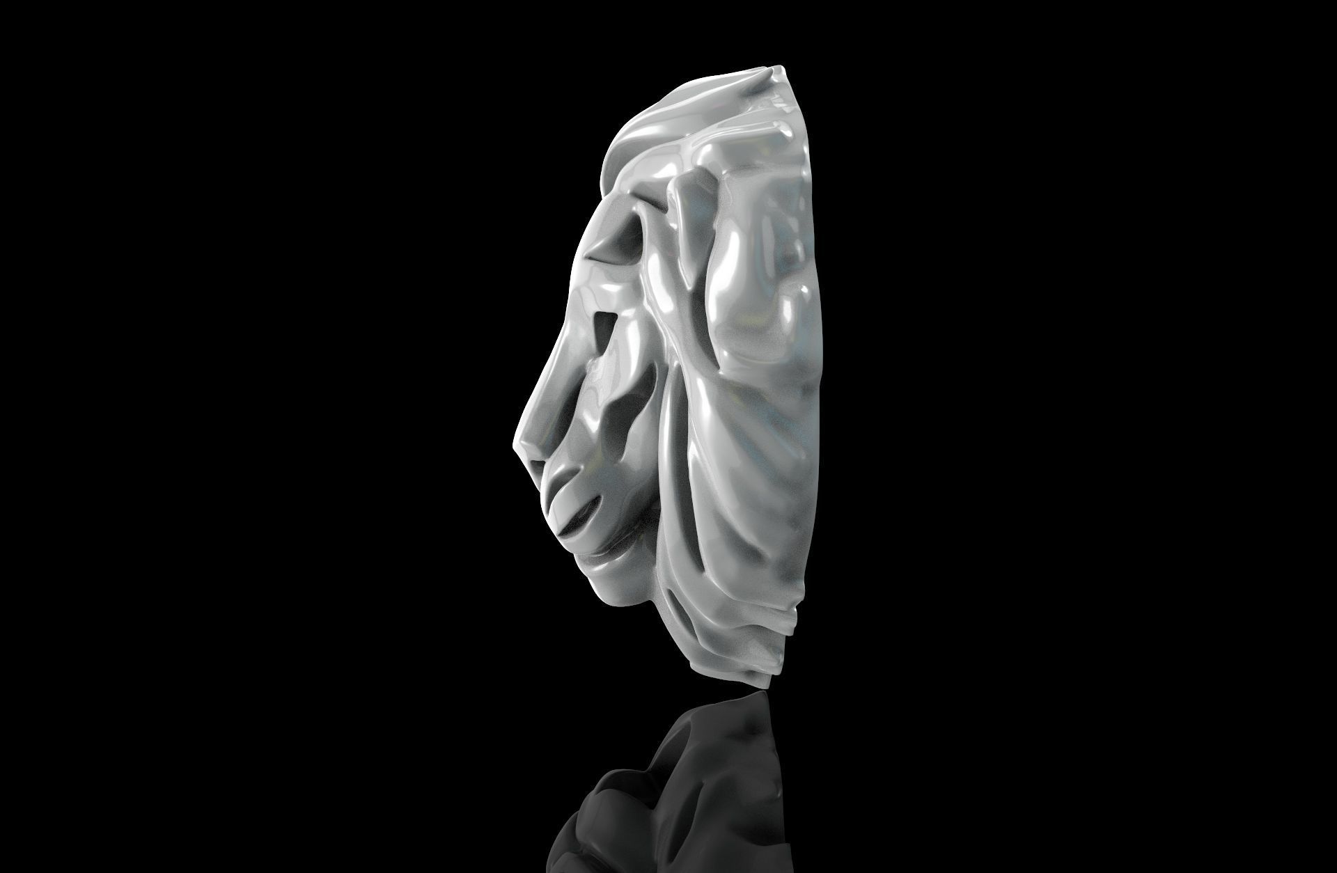 Lion Face 3D print model_2