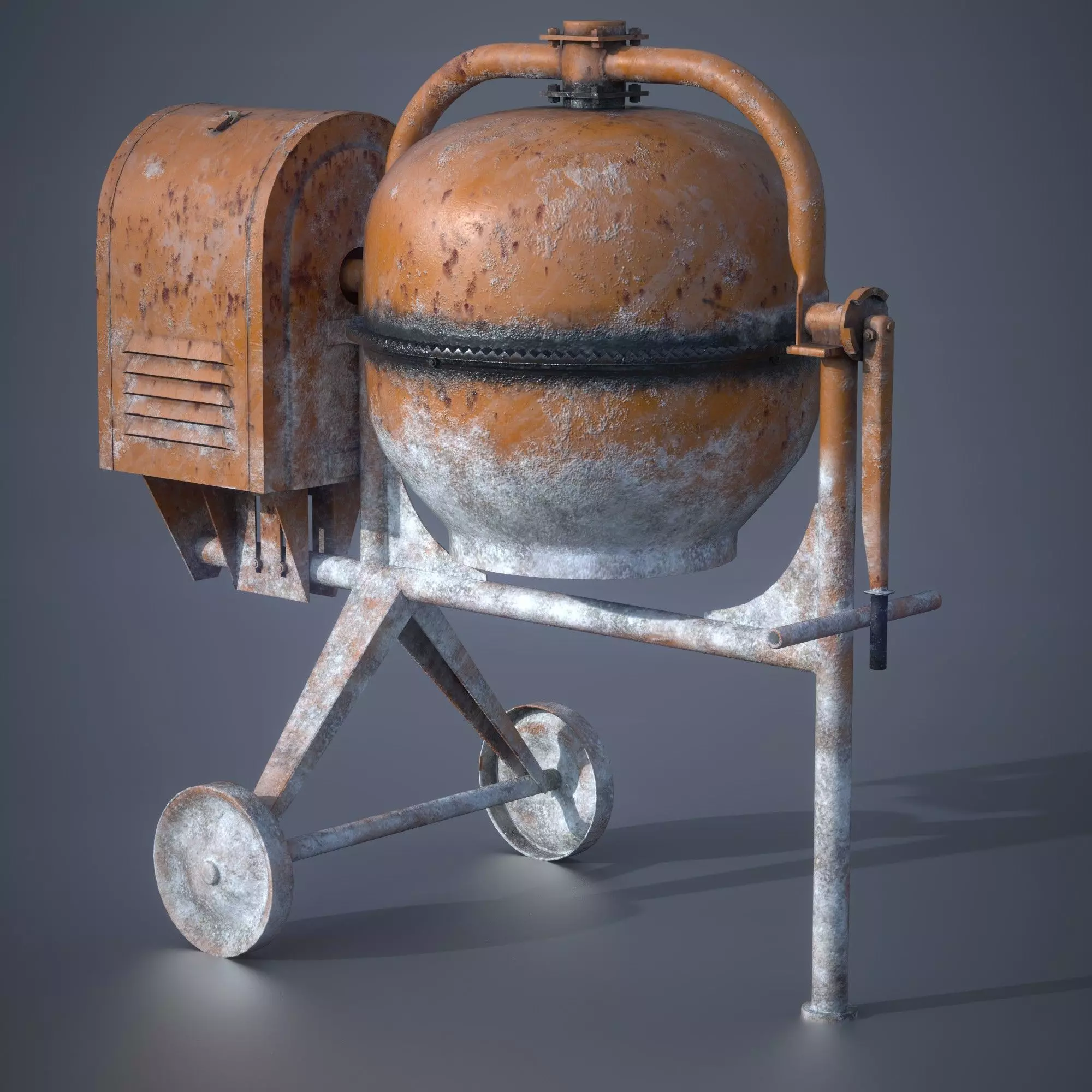 Concrete mixer Low-poly 3D model_0