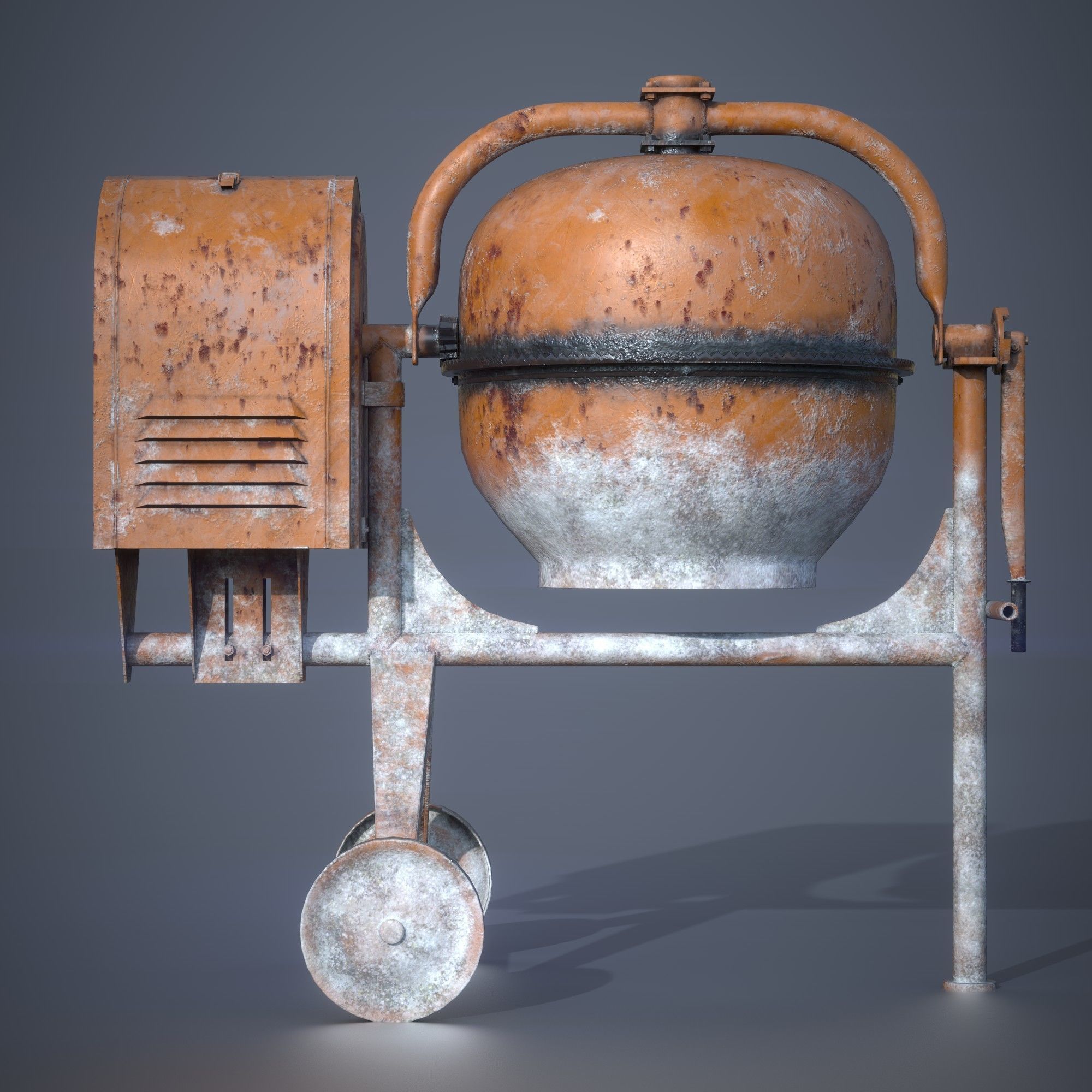 Concrete mixer Low-poly 3D model_5