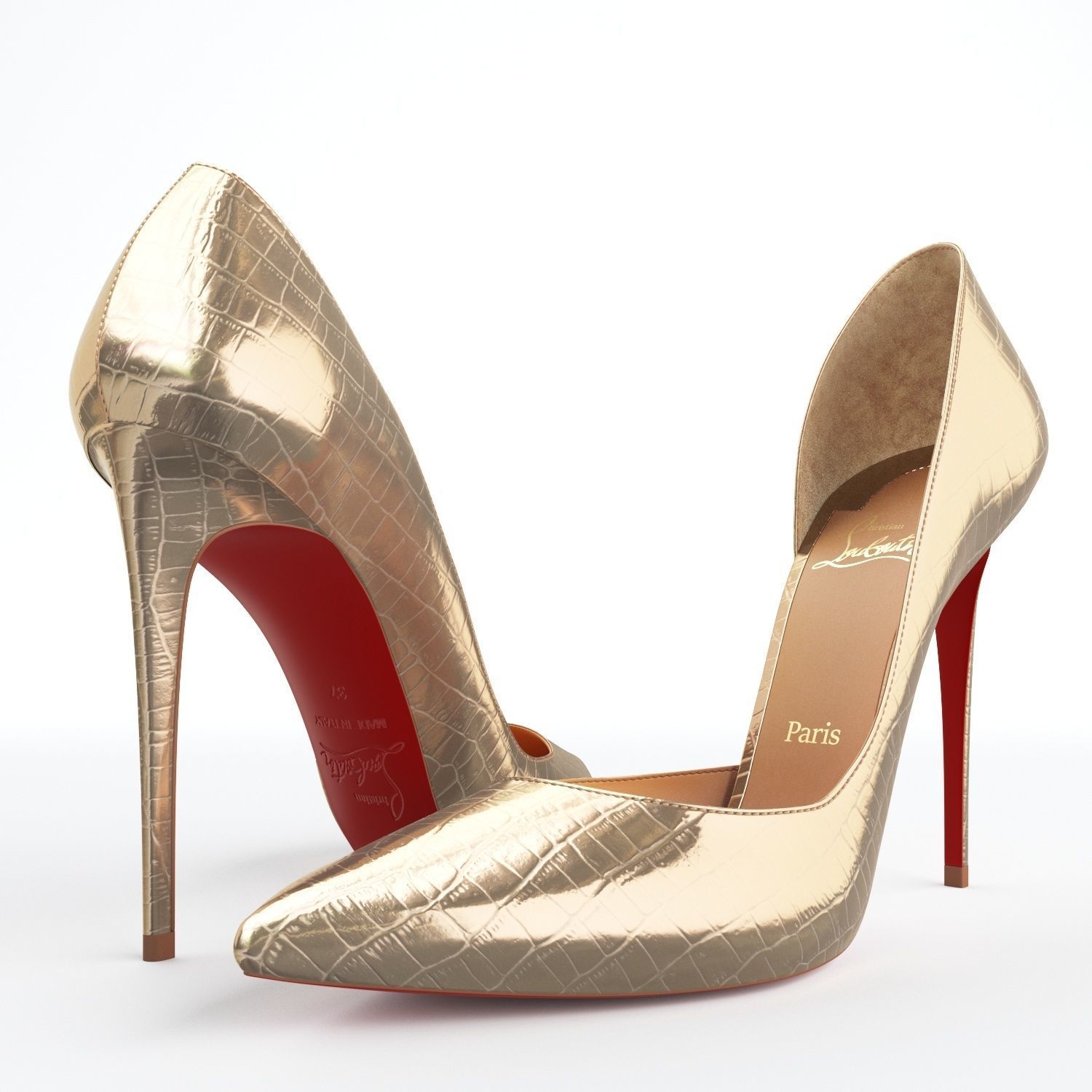 Christian Louboutin Iriza 100mm High Heels 3D model_2