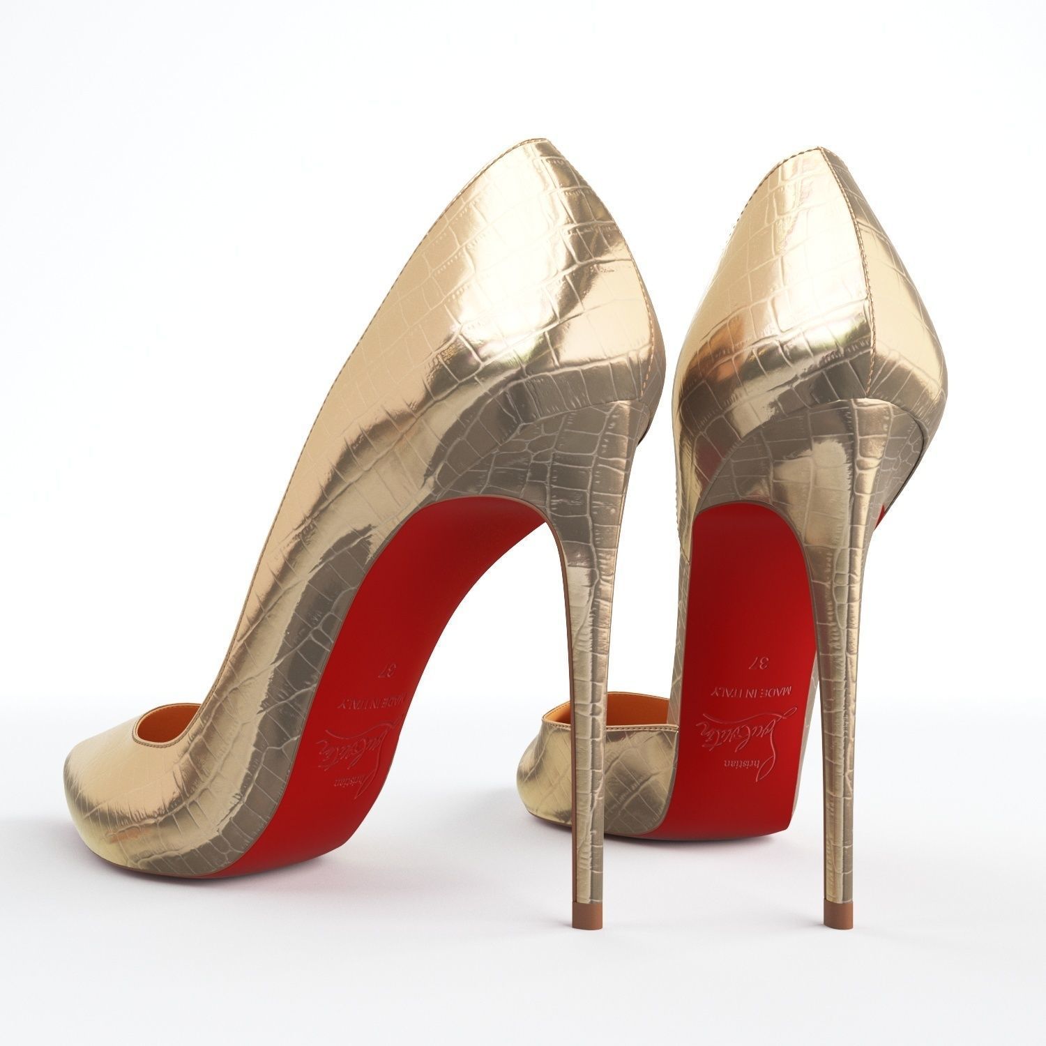 Christian Louboutin Iriza 100mm High Heels 3D model_4