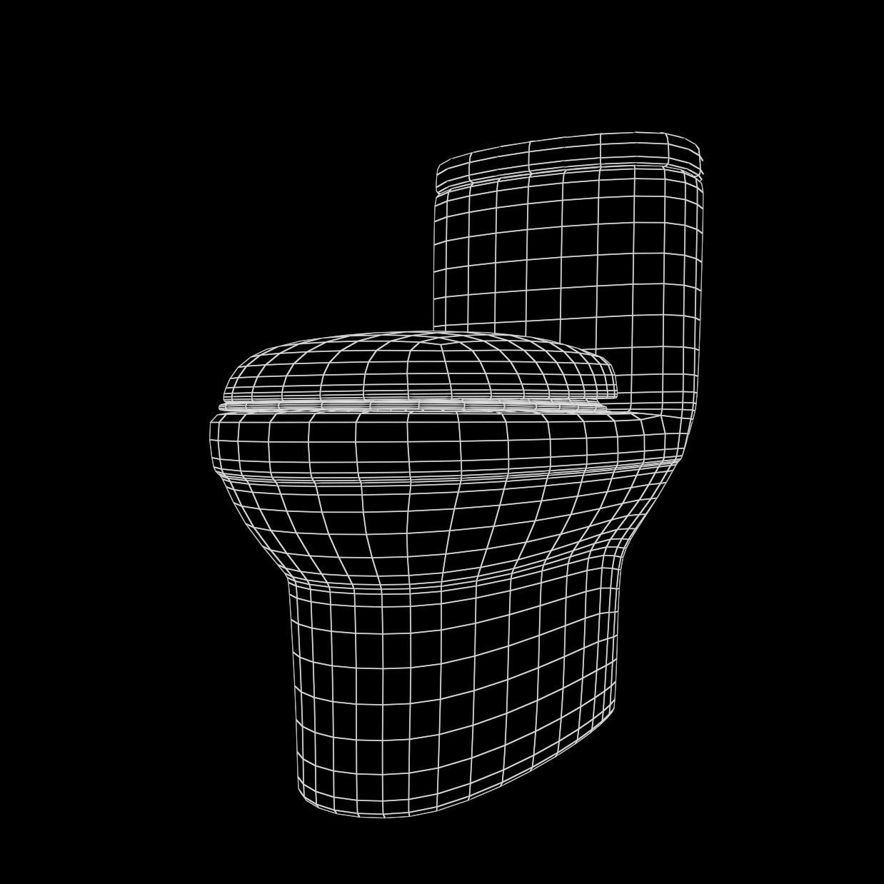 WC One Piece White  Low-poly 3D model_1