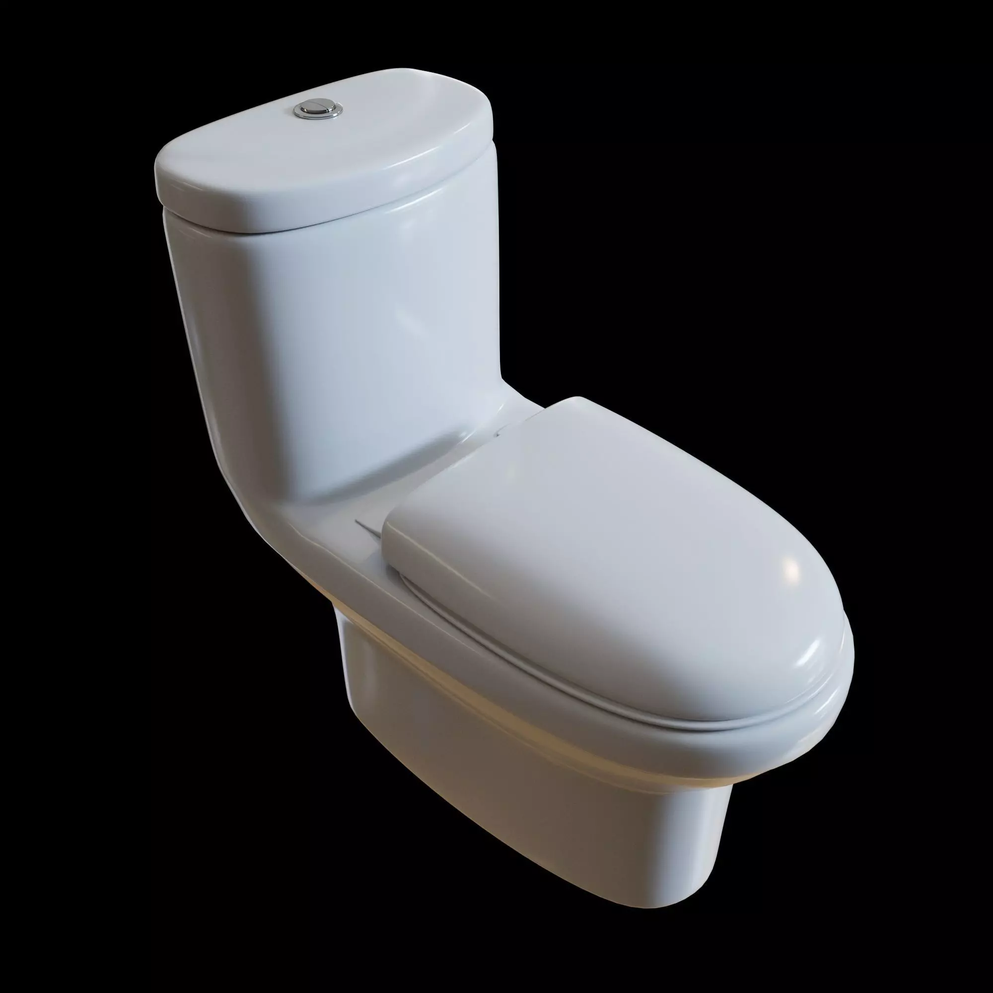 WC One Piece White  Low-poly 3D model_0