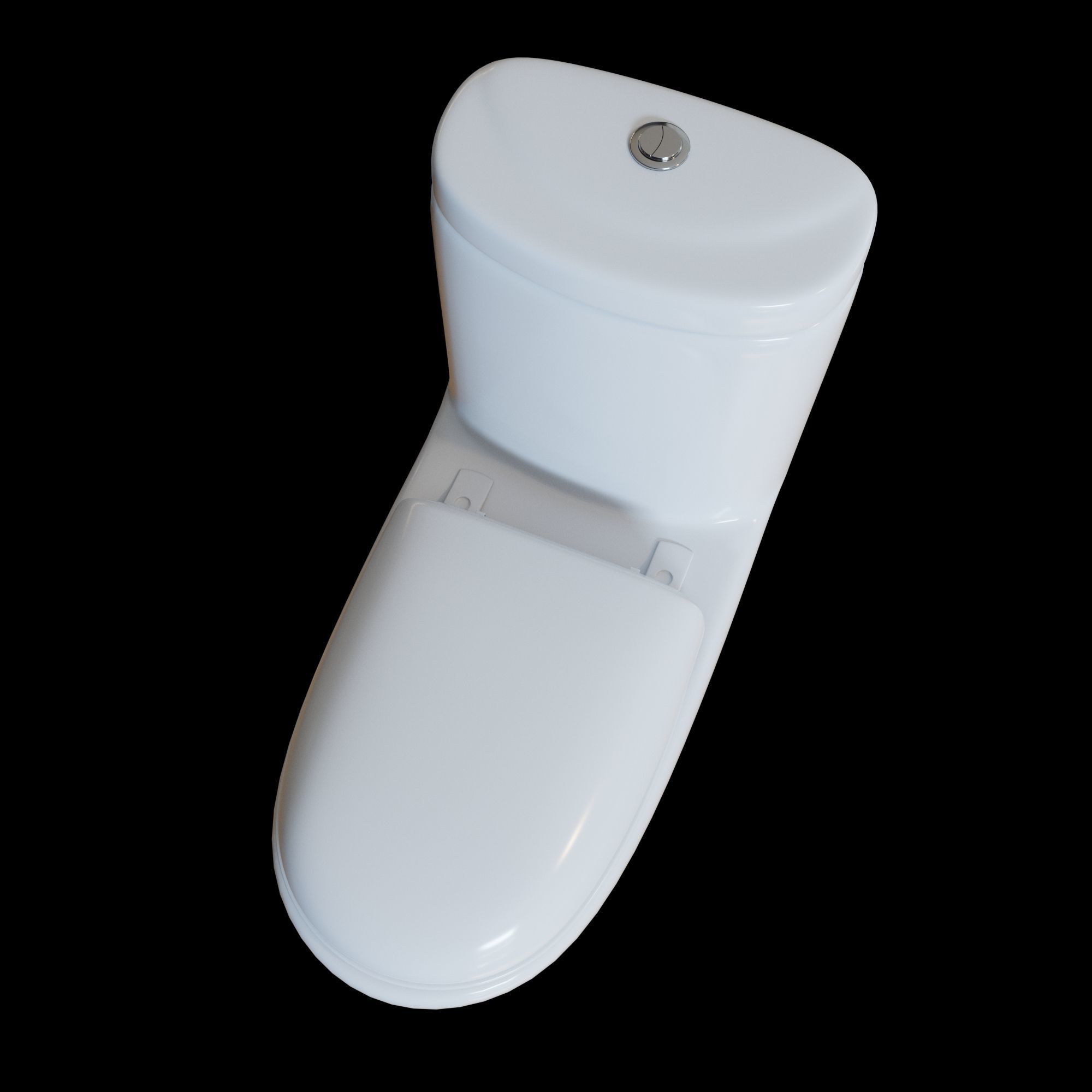 WC One Piece White  Low-poly 3D model_2