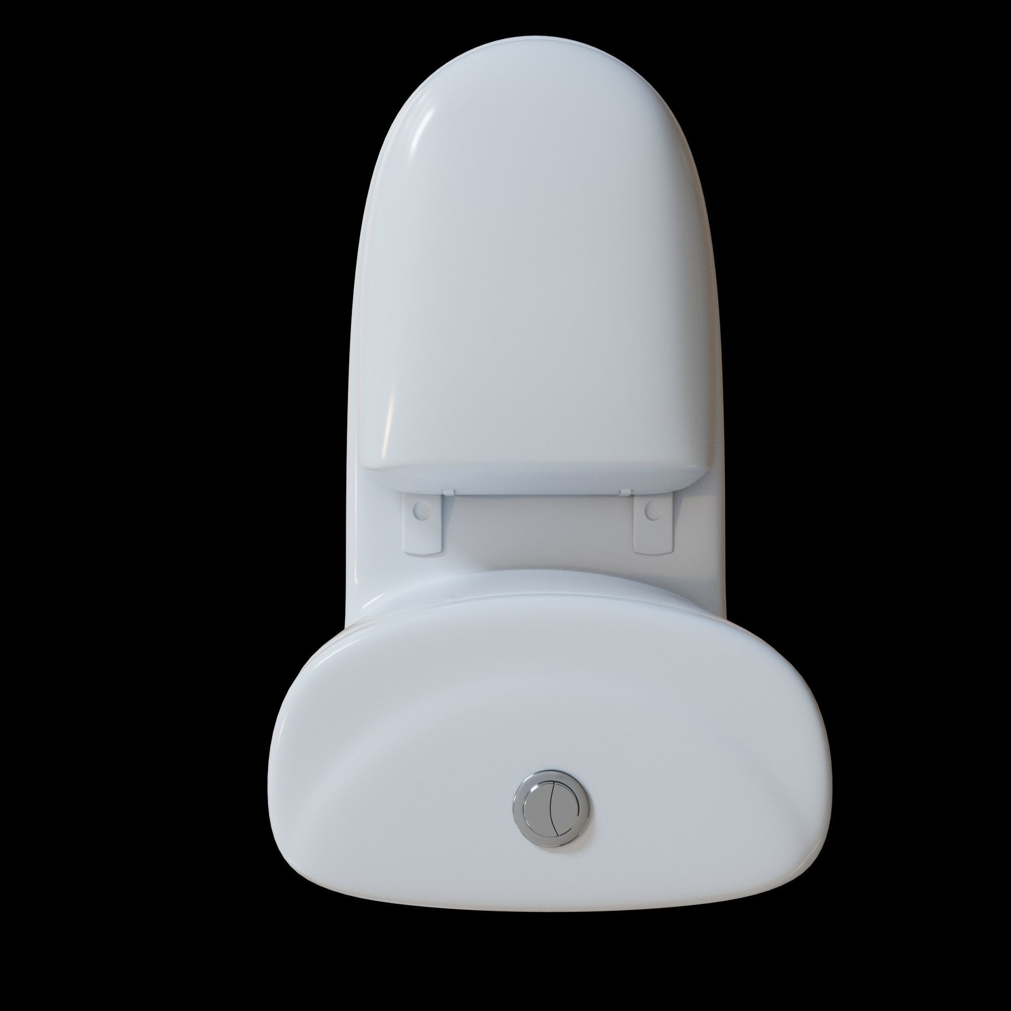 WC One Piece White  Low-poly 3D model_7